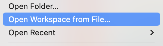Open workspace button