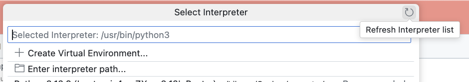 Refresh interpreter